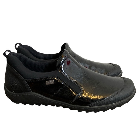 Rieker Remonte Soft Shoes Sneakers Womens 9.5/40 Black Metallic Zip Up Slip On - Picture 2 of 9